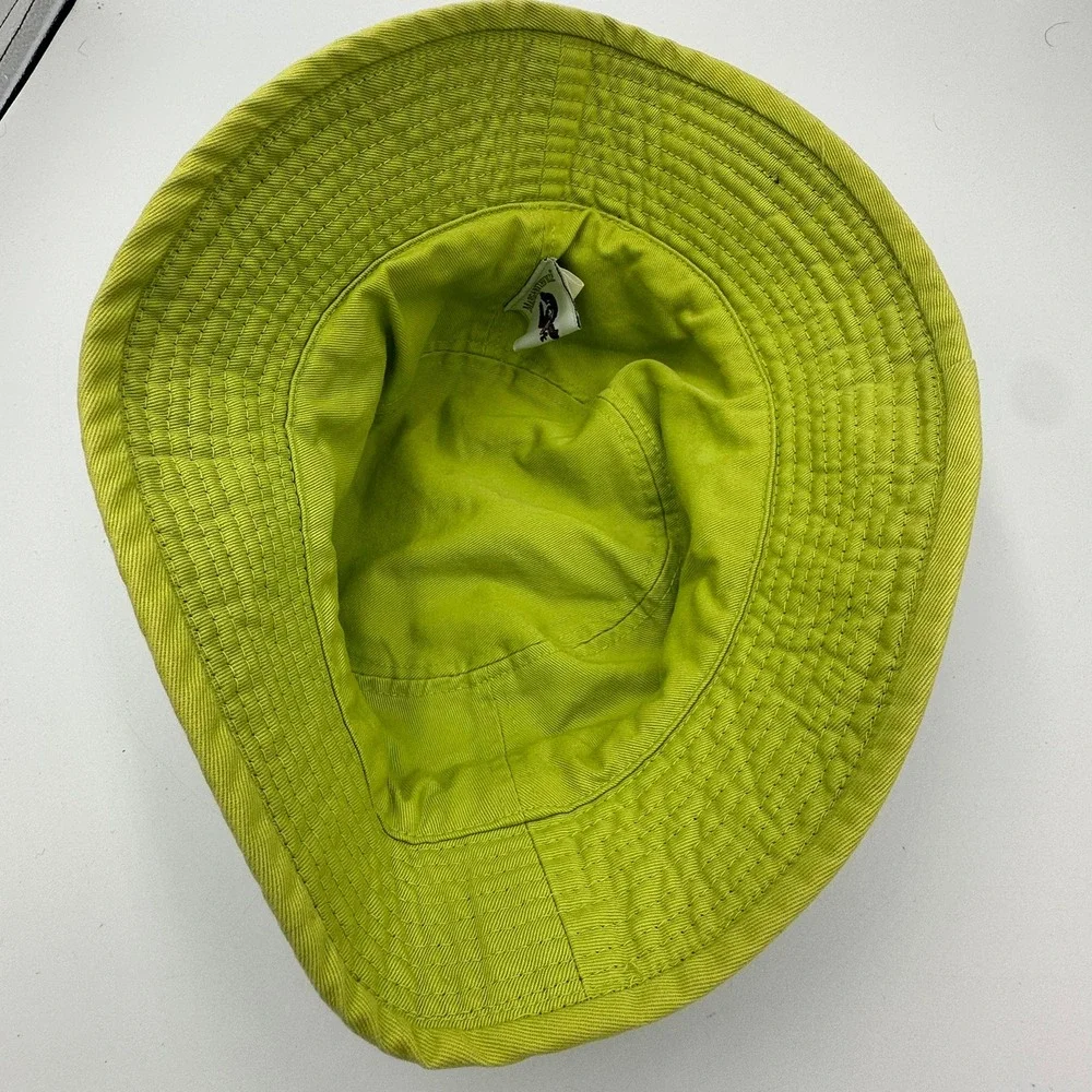 Margaritaville Bucket Hat Youth Blue Fins to the Left Parrot Embroidered Sun Hat